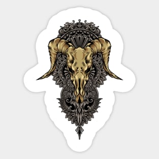 goat skull with mandalas Sticker